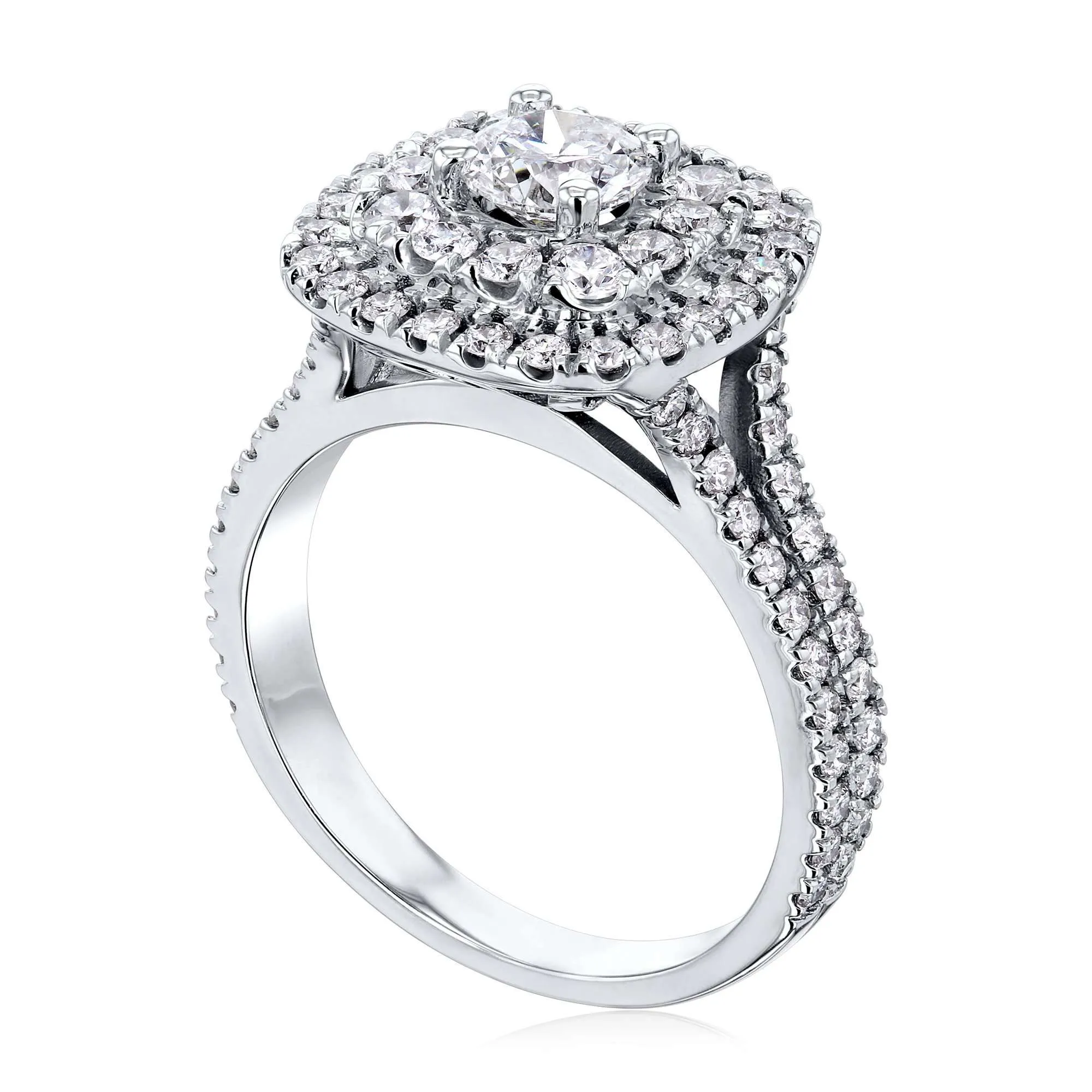 1 3/4ct Natural Diamond Double Halo Ring