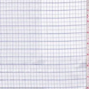 1 3/8 YD PC-White/Violet Check Cotton Shirting Fabric