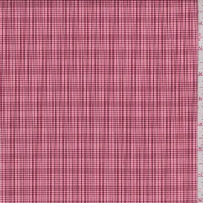 1 5/8 YD PC-Crimson/Maroon Micro Plaid Shirting Fabric