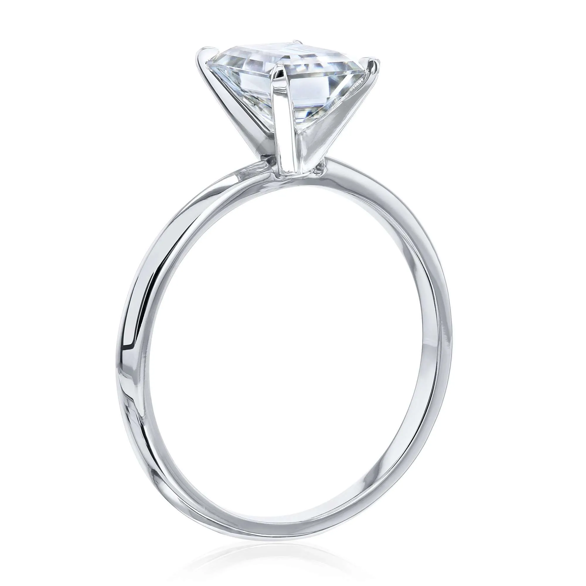 1.75ct Emerald Moissanite Solitaire Ring