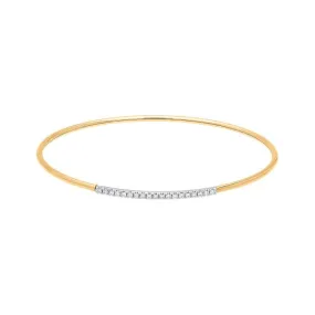 18ct Rose Gold 0.17ct Diamond Bangle D