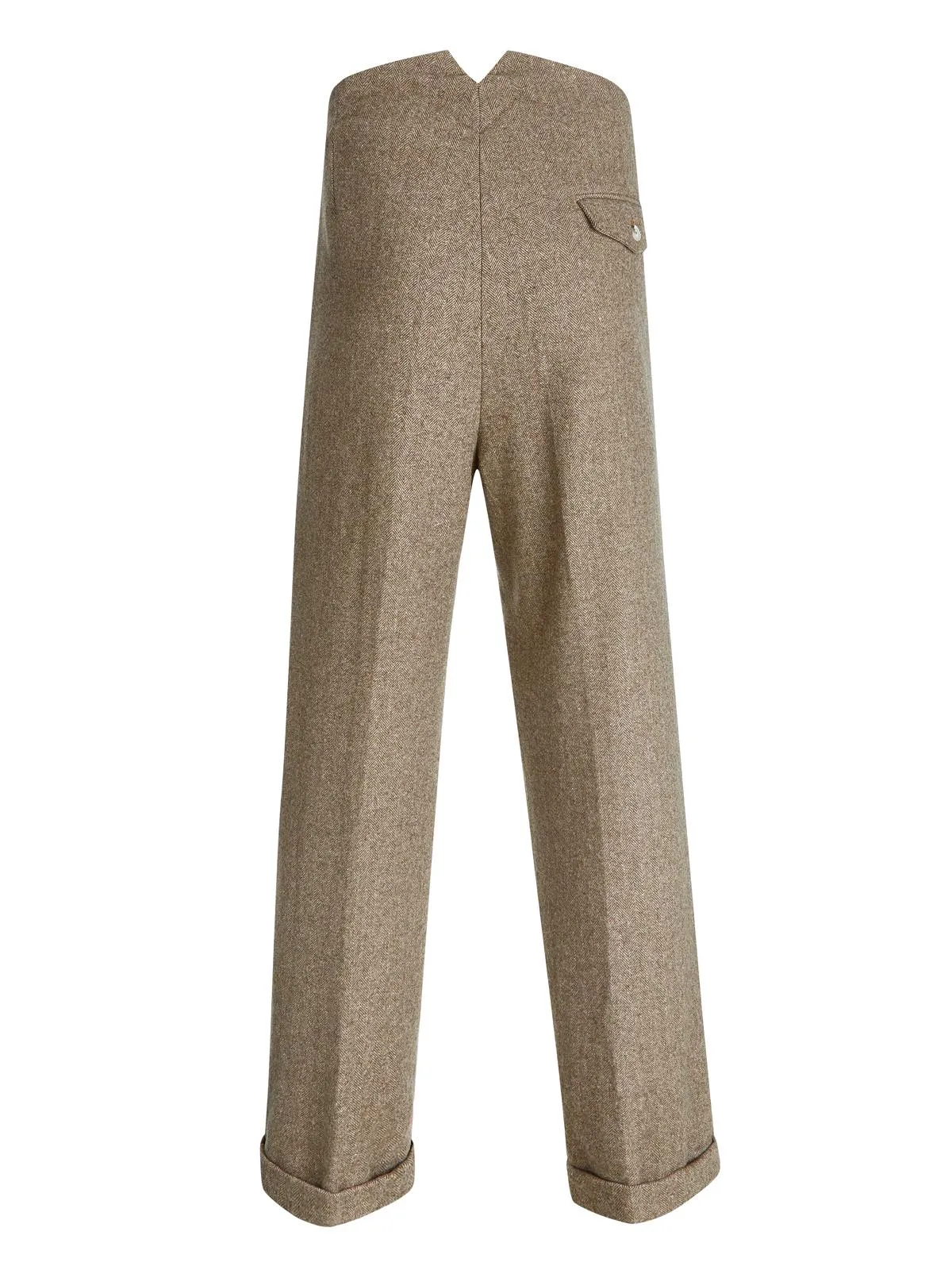 1940s Vintage Clubman Herringbone Wool Fishtail Trousers