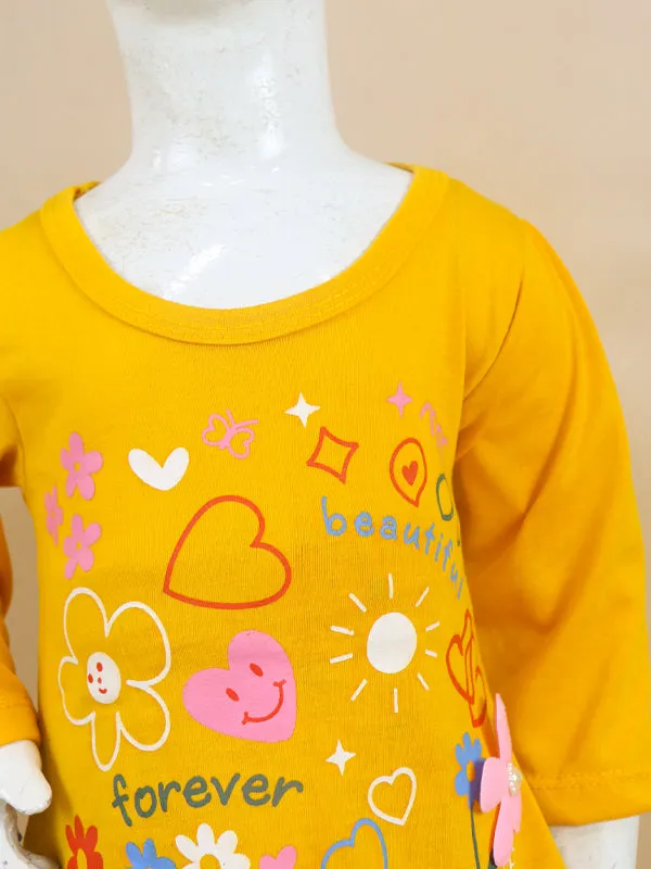 1Yr - 4Yrs Beautiful Mustard Suit For Girls RG GS48