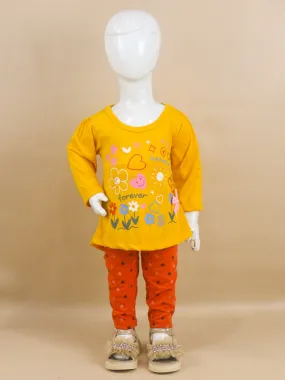 1Yr - 4Yrs Beautiful Mustard Suit For Girls RG GS48