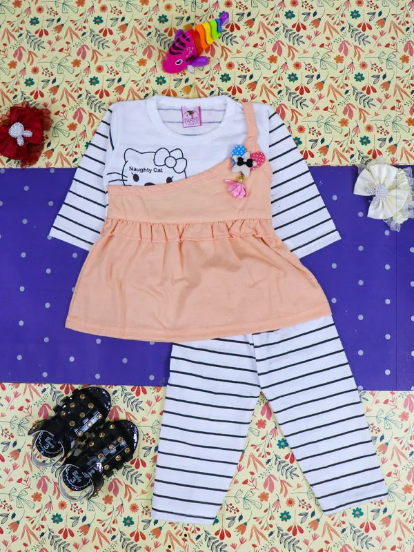 3Mth - 9Mth Cat Light Peach Baby Suit For Newborn NBS119