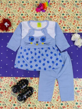 3Mth - 9Mth Kitty Blue Baby Suit For Newborn NBS116