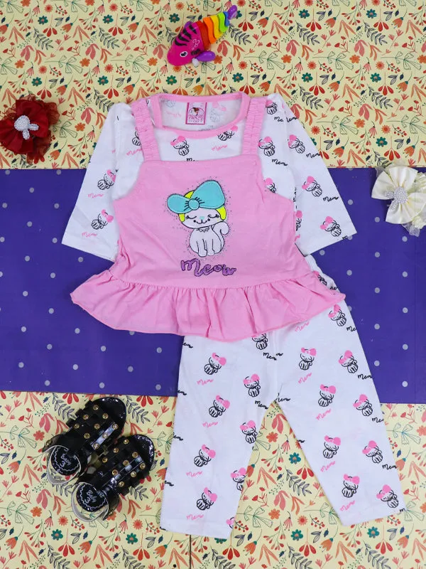 3Mth - 9Mth Meow Pink Baby Suit For Newborn NBS120