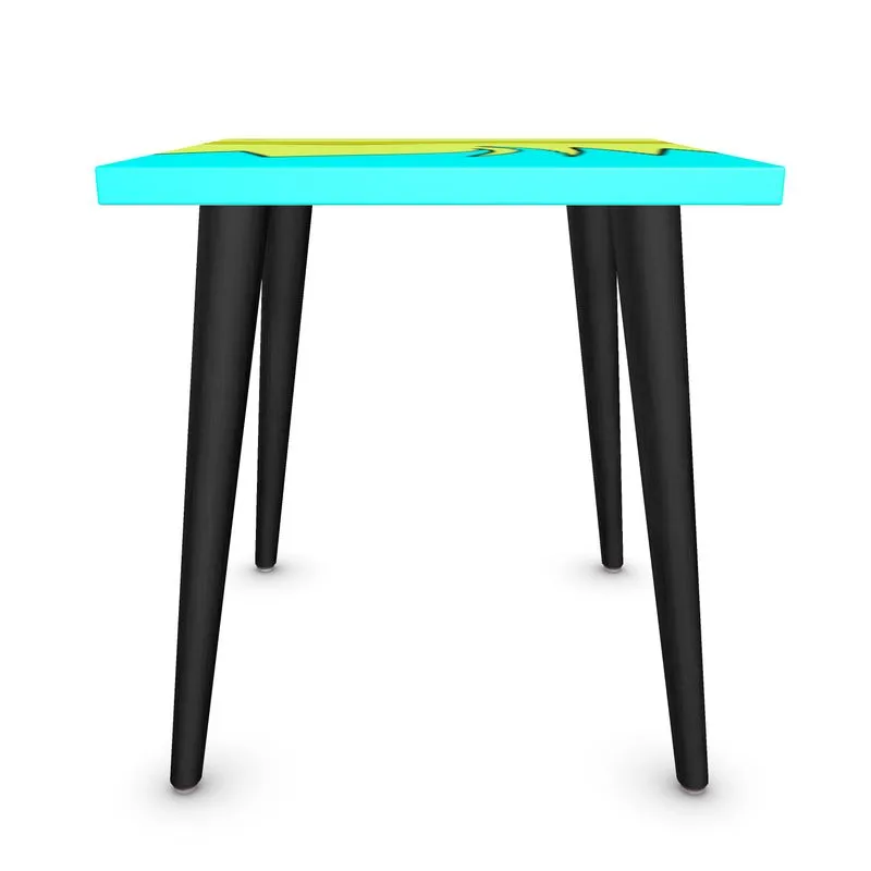 #428 LDCC MODERN SIDETABLE IN LIME/YELLO/TEAL PRINT