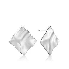 Ania Haie Crush Square Stud Earrings - Silver