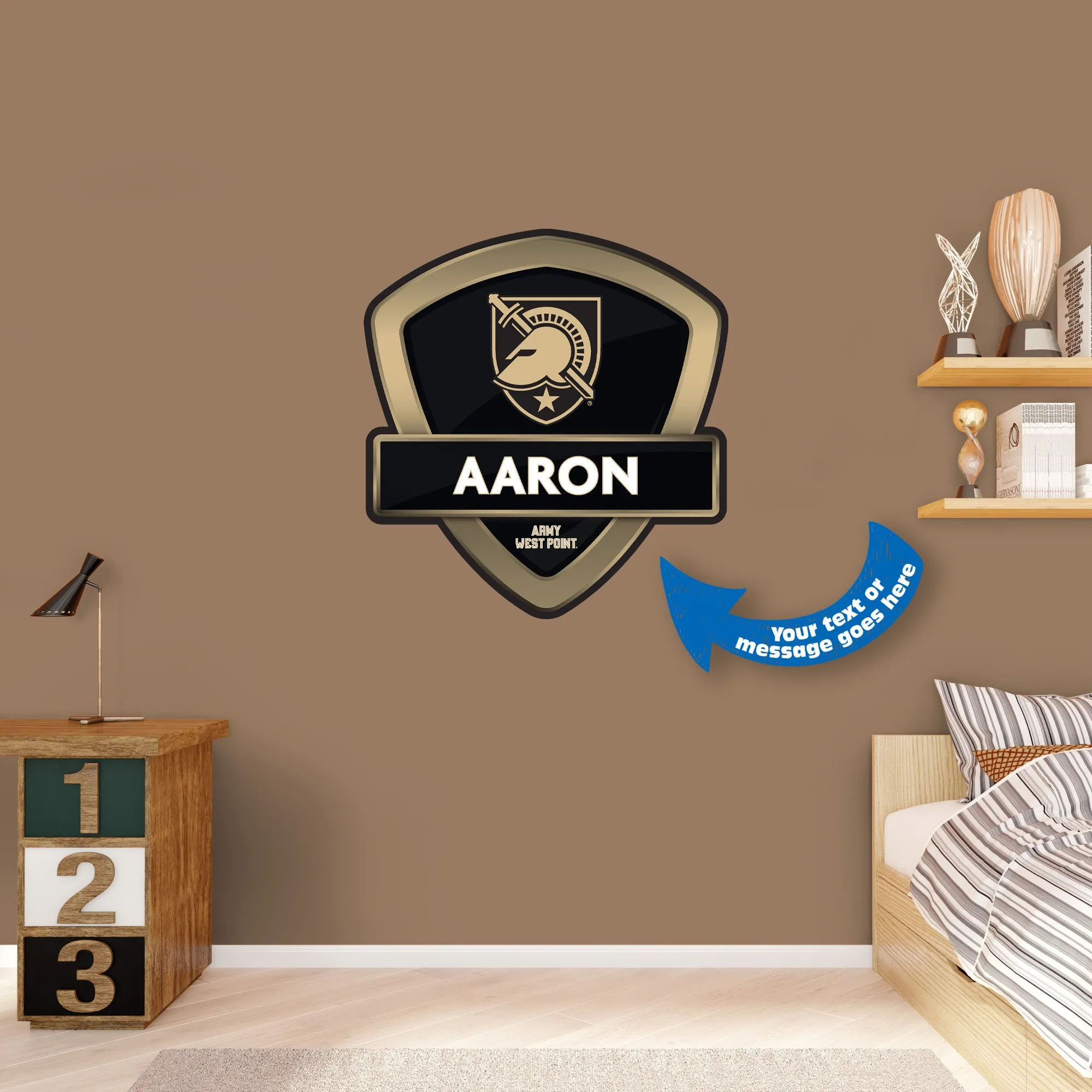 Army Black Knights:   Badge Personalized Name        - Officially Licensed NCAA Removable     Adhesive Decal