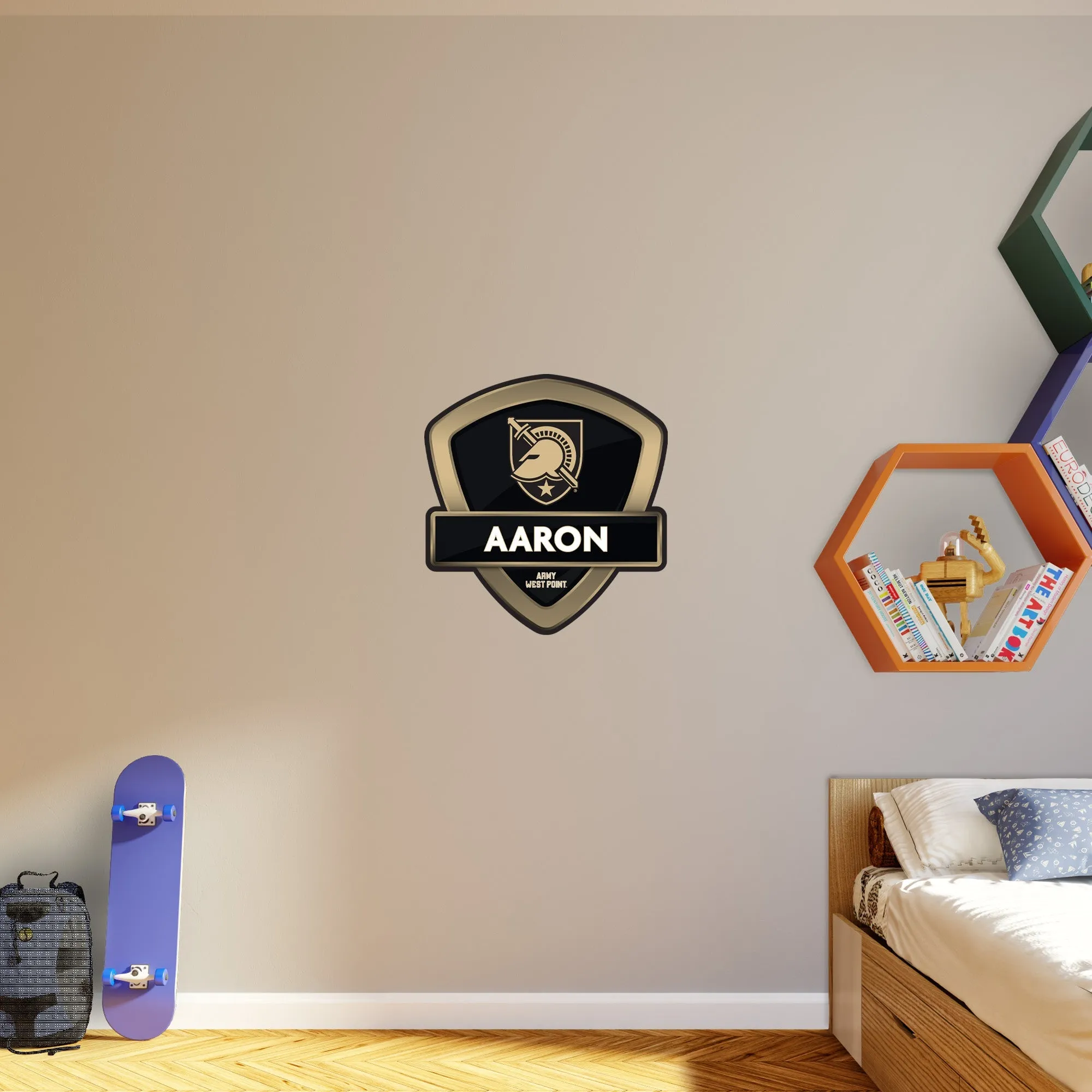 Army Black Knights:   Badge Personalized Name        - Officially Licensed NCAA Removable     Adhesive Decal