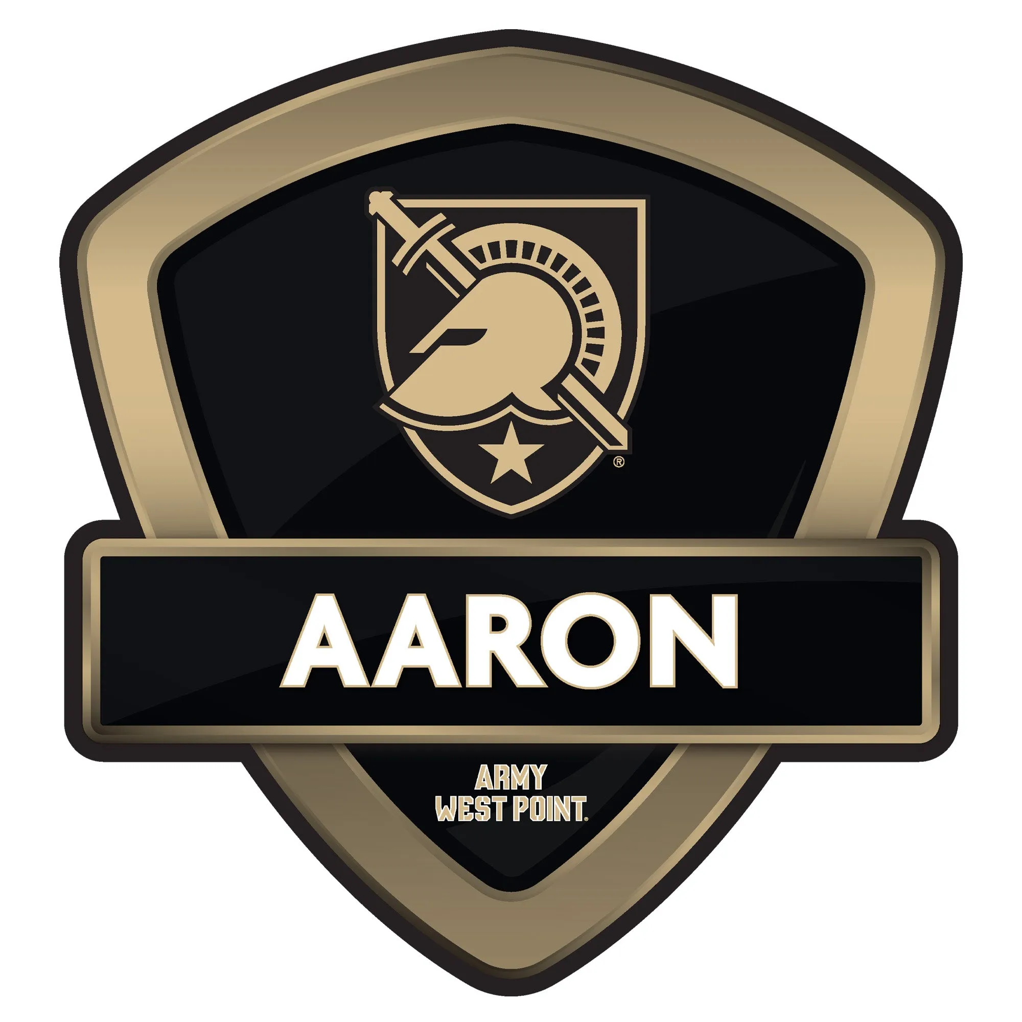 Army Black Knights:   Badge Personalized Name        - Officially Licensed NCAA Removable     Adhesive Decal