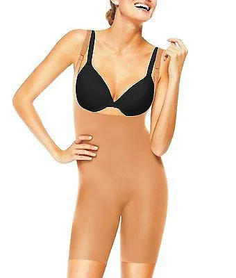 Assets by Sara Blakely 	Silhouette Serums Mid-Thigh Body Shaper Black Style #1647P