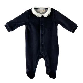 Babygrow - Navy & Taupe Quad Stitch