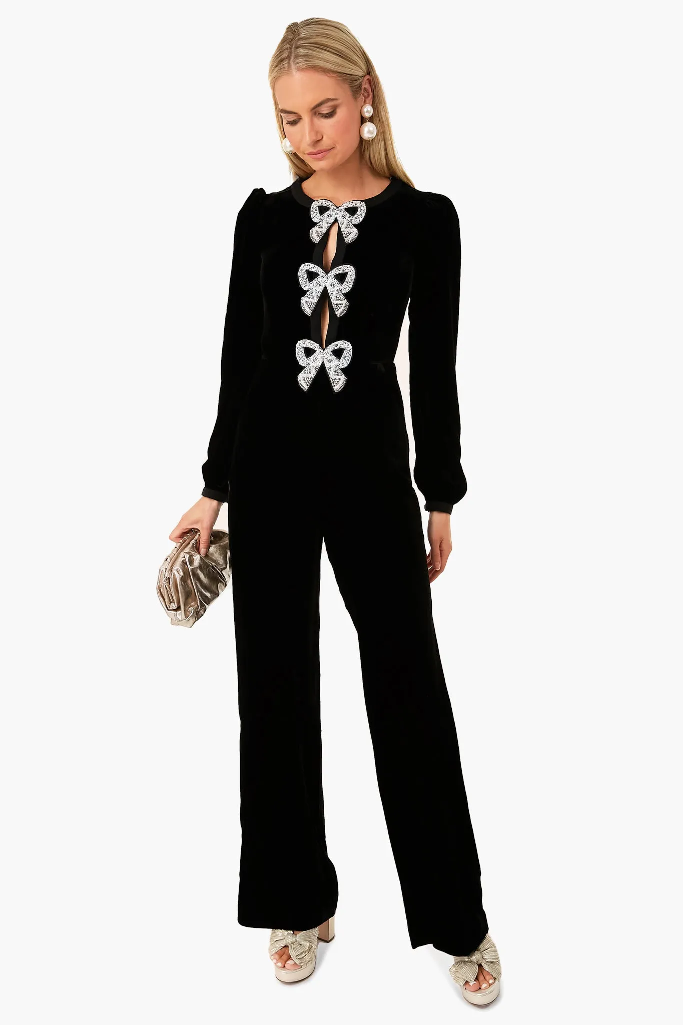 Black Camille Bows Jumpsuit