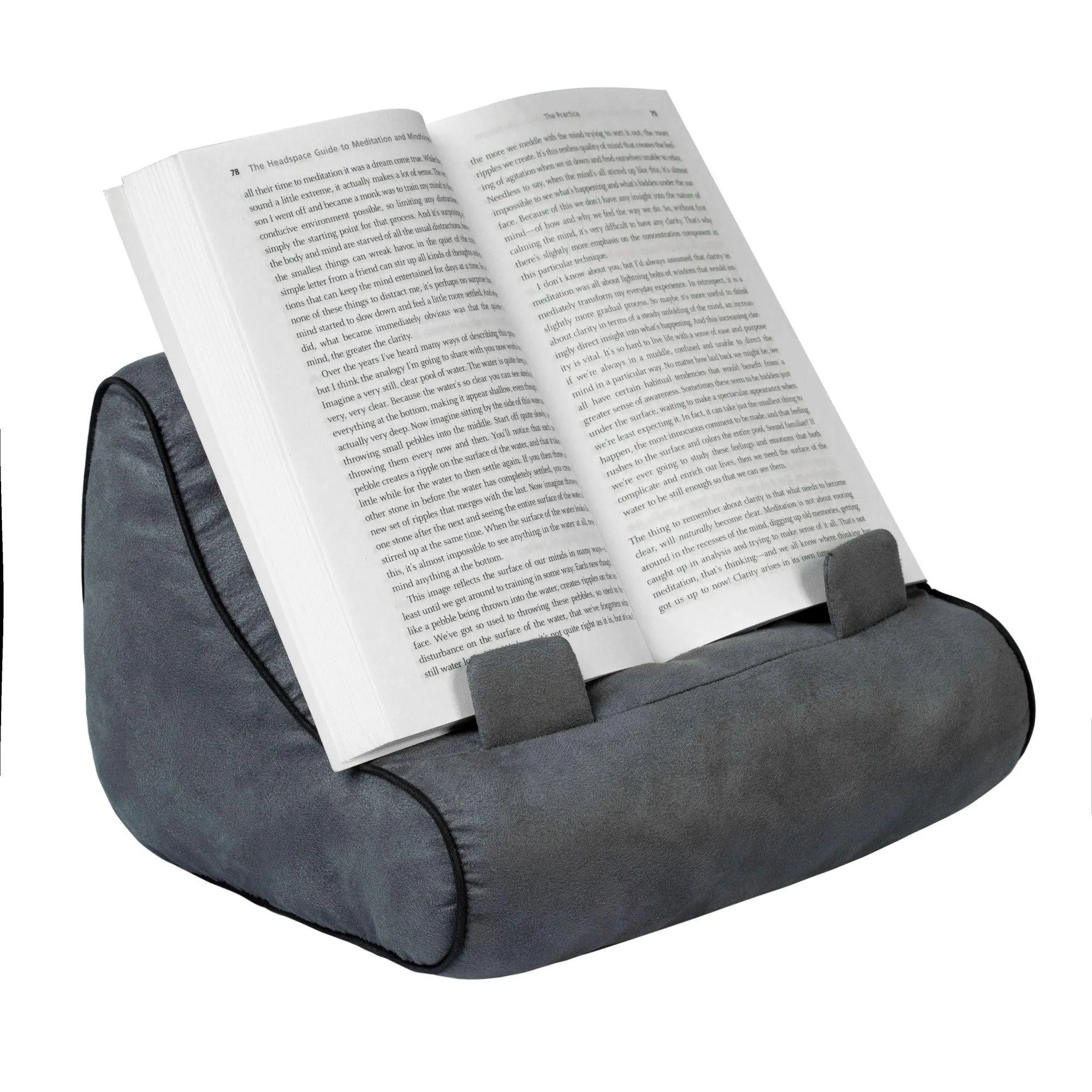 Book Couch - Hands Free Reading Tablet Stand & Book Holder (Grey)