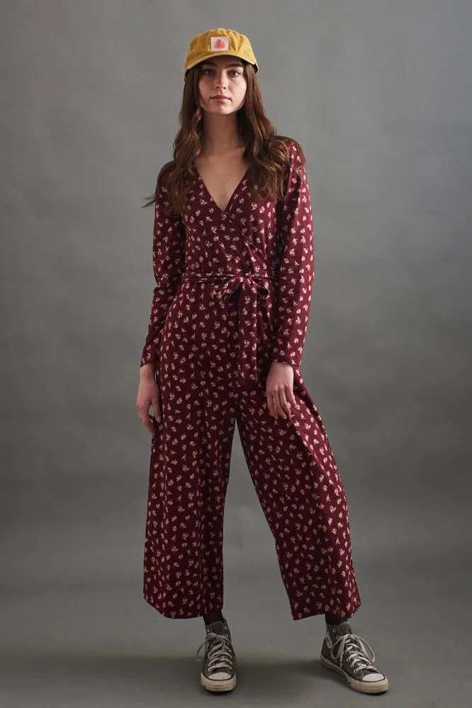 Burgundy Bouquet Rita Jumpsuit by Mata Traders