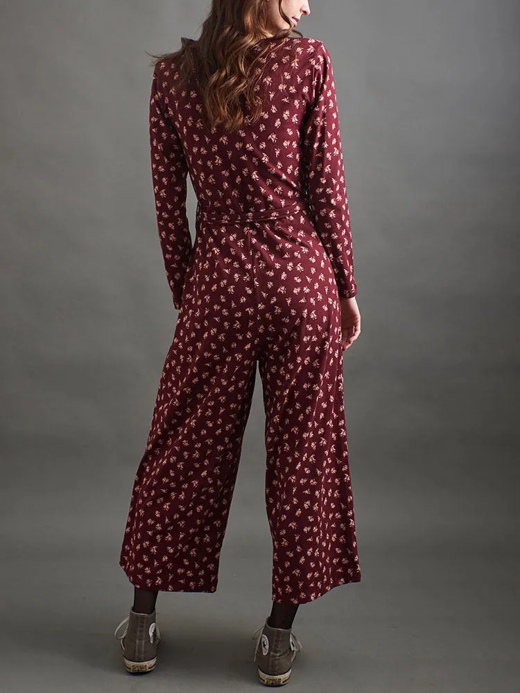 Burgundy Bouquet Rita Jumpsuit by Mata Traders