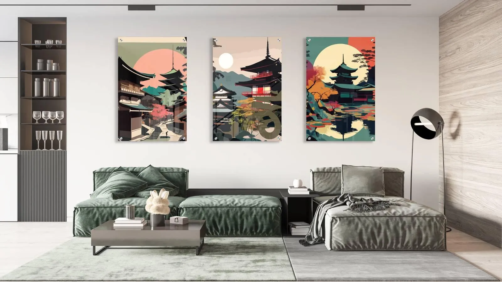 Chinese Landscape Set of 3 Prints Modern Wall Art Modern Artwork