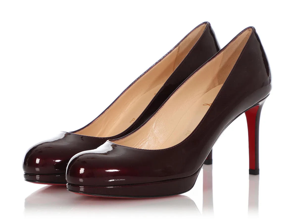 Christian Louboutin Rouge Noir Patent New Simple 85 Pumps