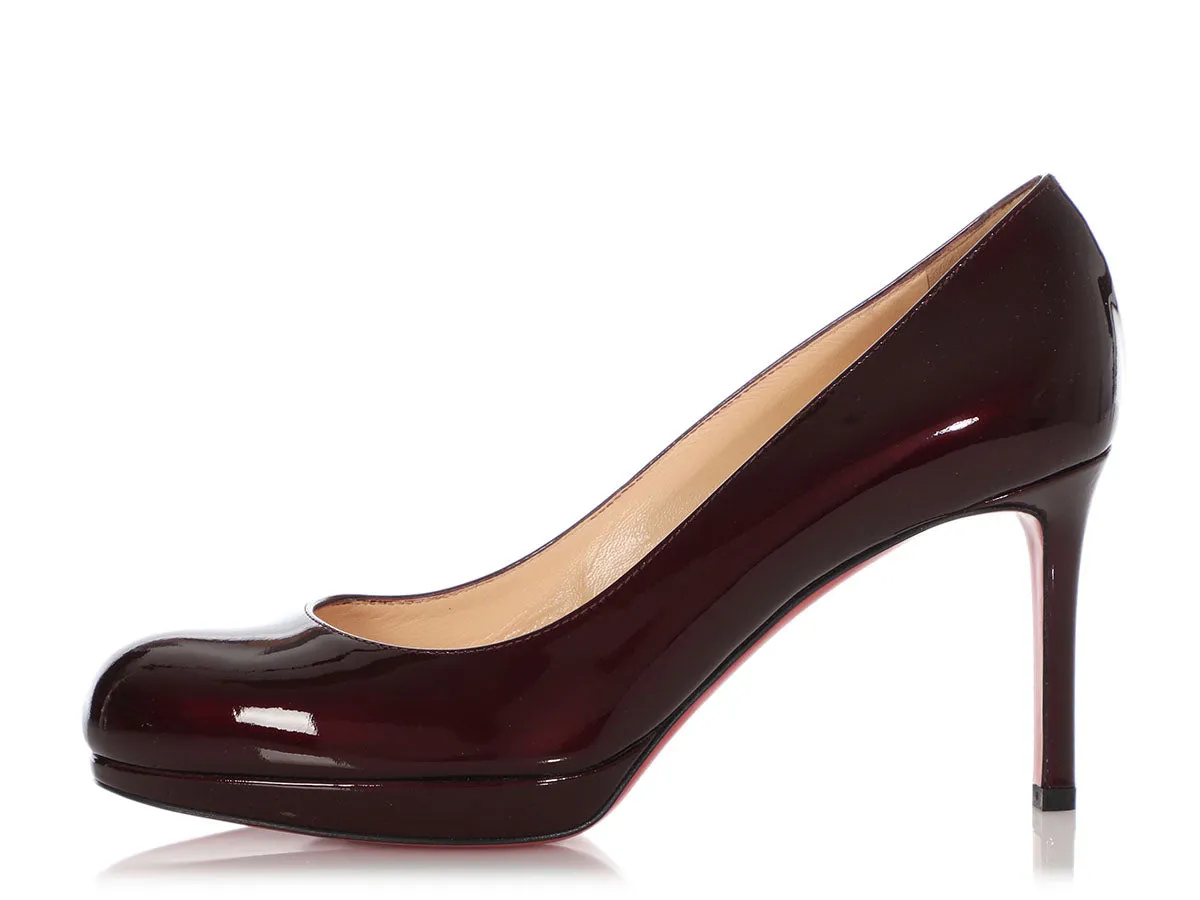 Christian Louboutin Rouge Noir Patent New Simple 85 Pumps