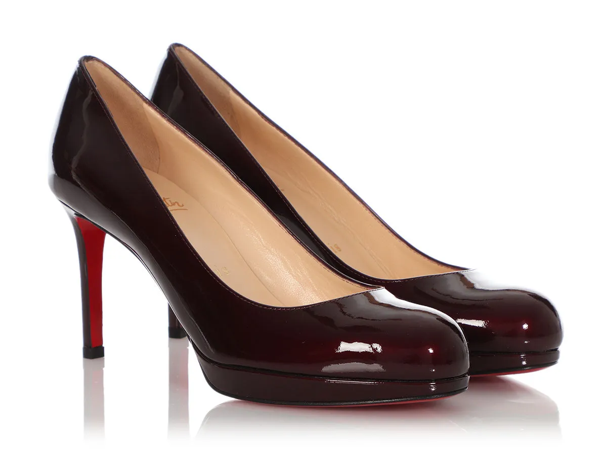 Christian Louboutin Rouge Noir Patent New Simple 85 Pumps