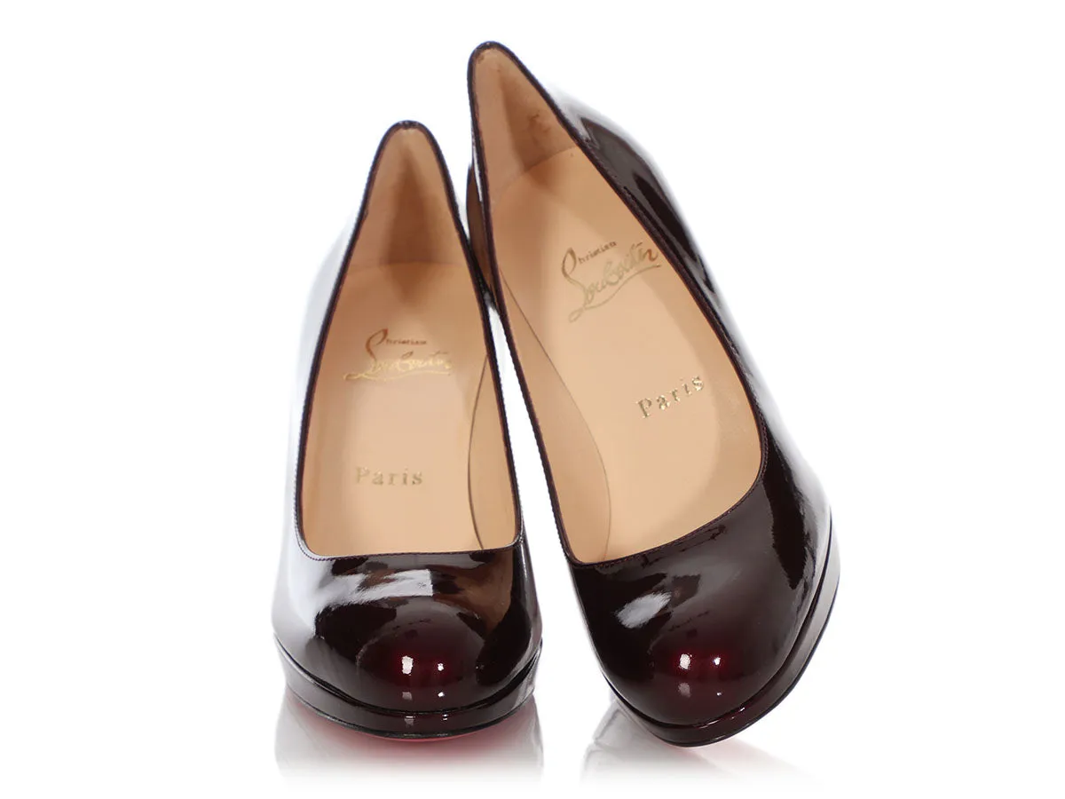 Christian Louboutin Rouge Noir Patent New Simple 85 Pumps