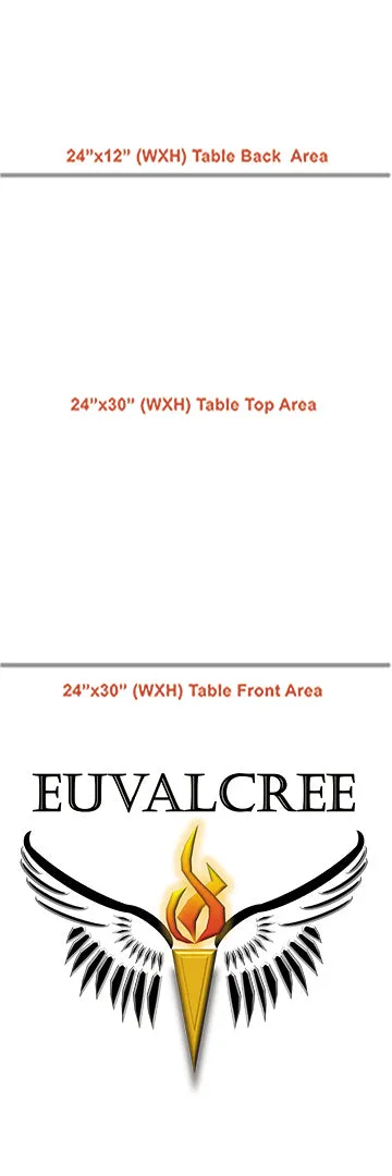 Customize Table Runner with your logo or Design From 44"x72 to  44"x90"  Great for trade show booths