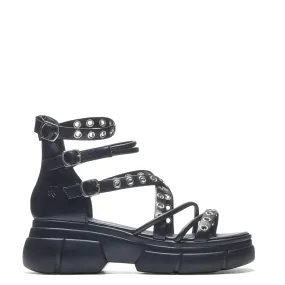 Dark Writings Strappy Chunky Sandals - Black