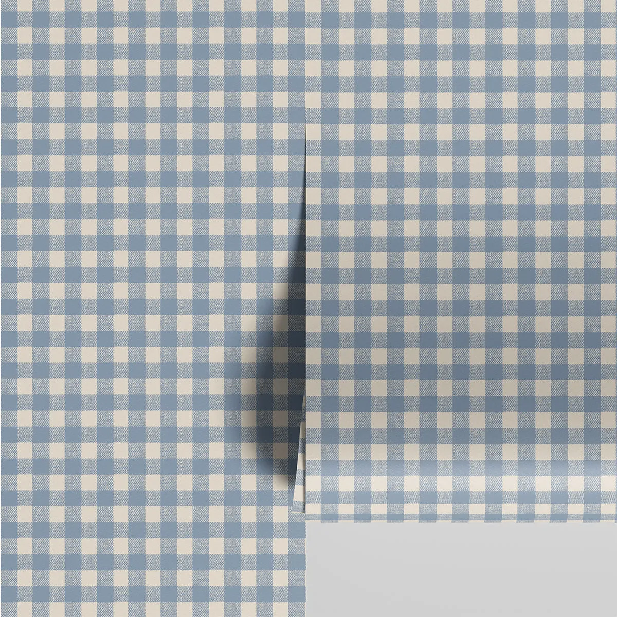 Dusty Blue Gingham Wallpaper