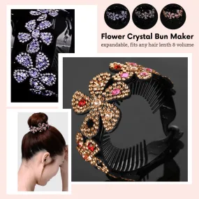 Elegant Bun - Flower Crystal Bun Maker