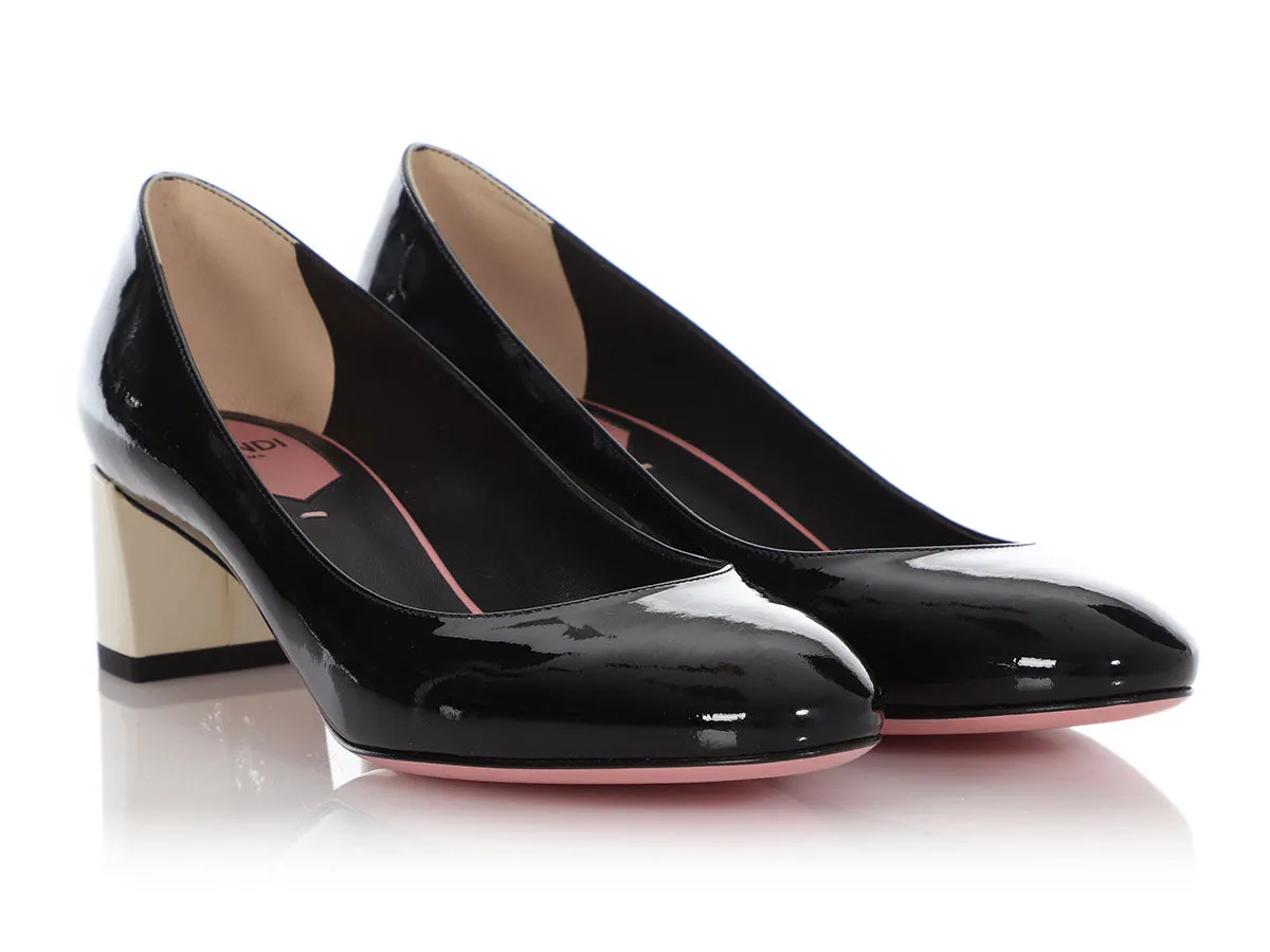 Fendi Black Patent Pumps