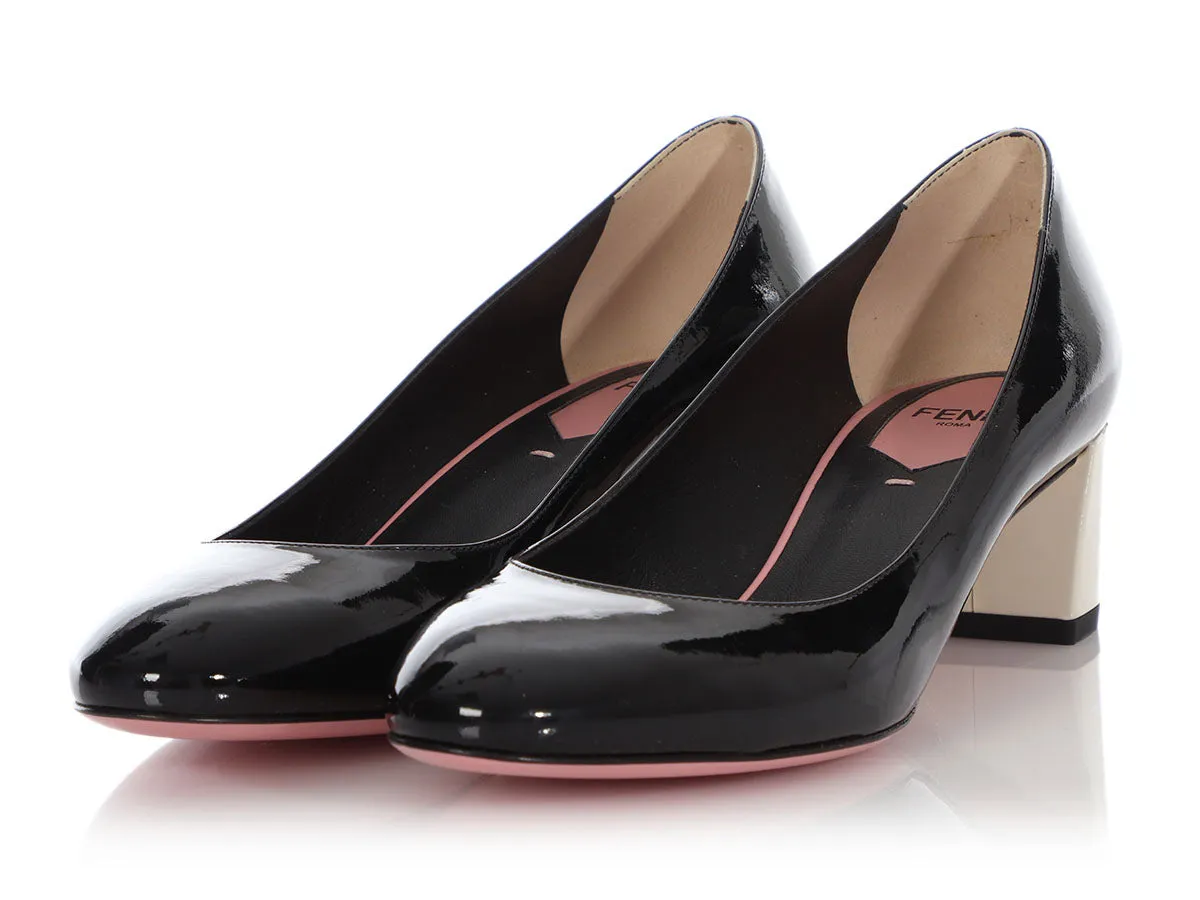 Fendi Black Patent Pumps