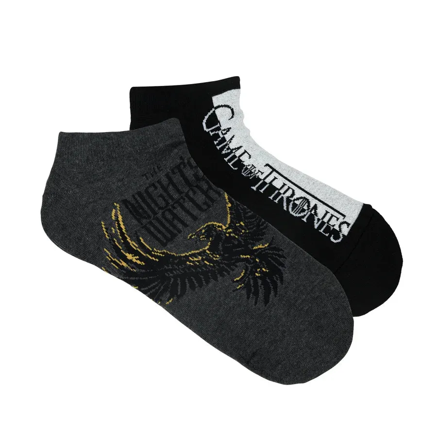 Game Of Thrones The Night's Watch Ankle Length Socks For Men  - Black And Grey