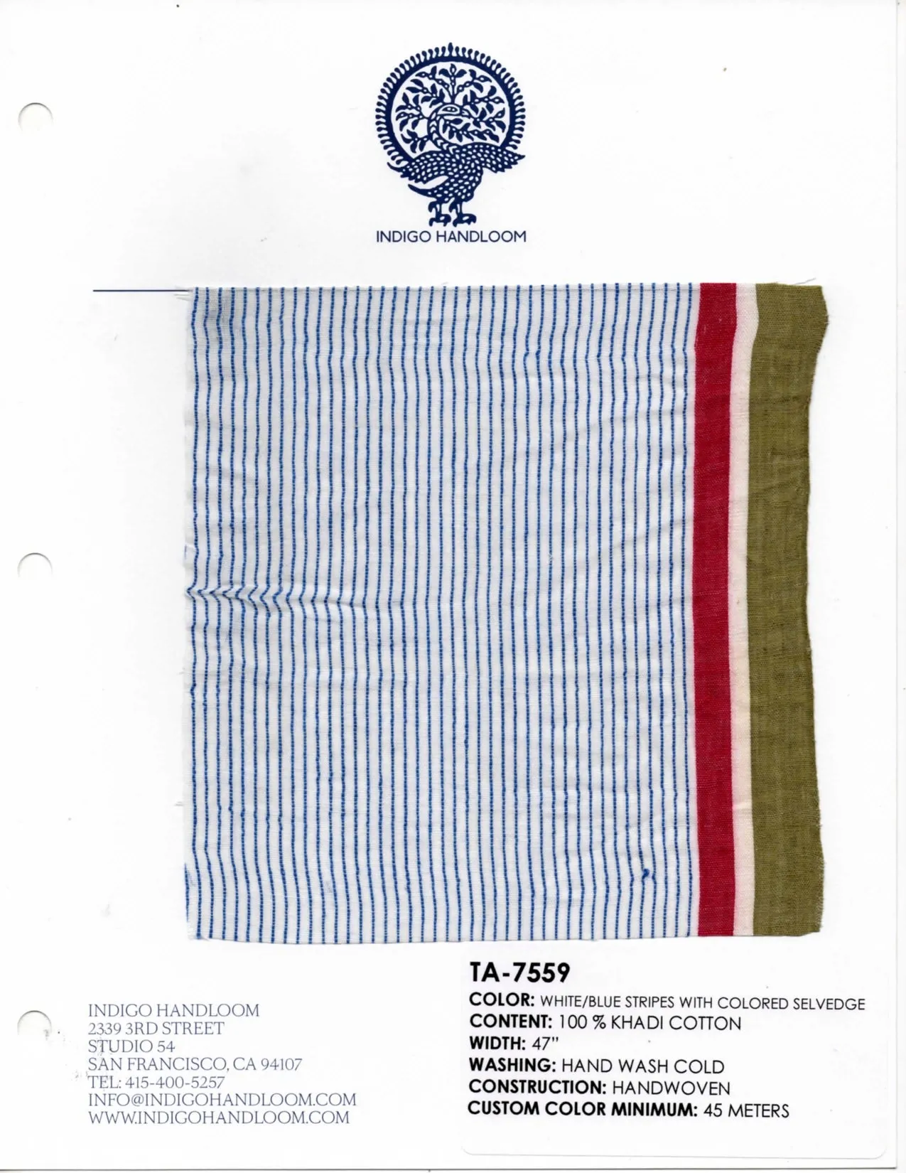 Handloom 100% Khadi Cotton TA-7559