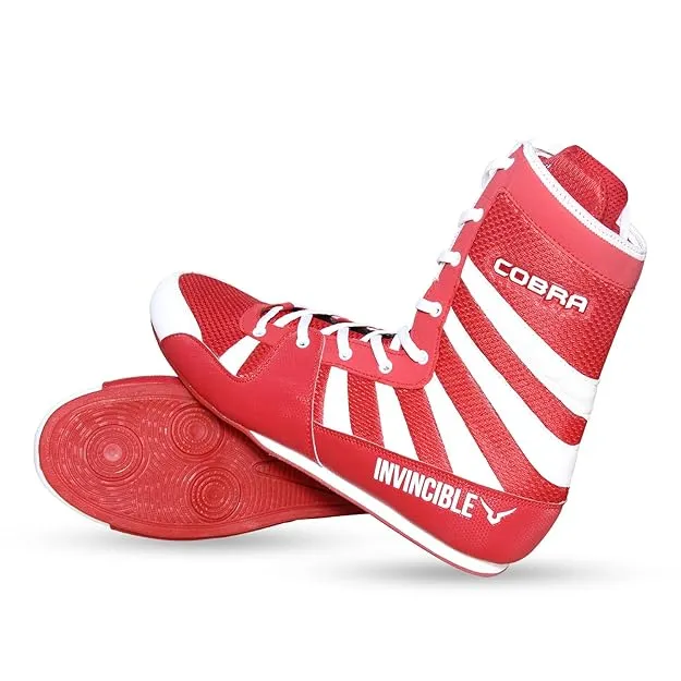 Invincible Cobra Boxing Shoes for Men & Women (RED)