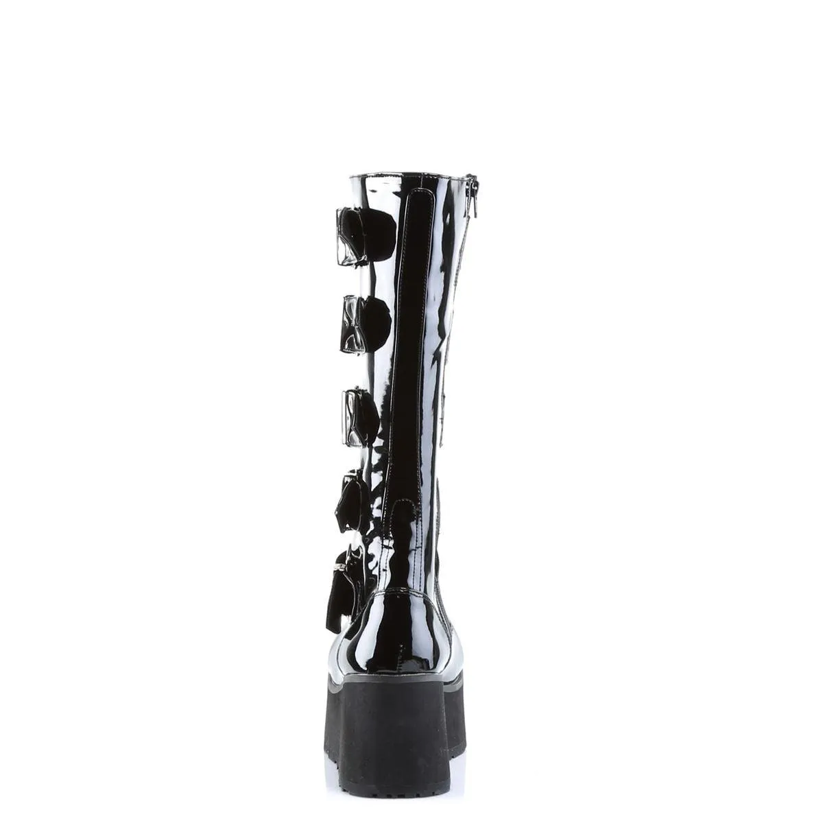 Knee Boots Demonia TRASHVILLE 518 Unisex Goth Punk Rock Black Patent Platform