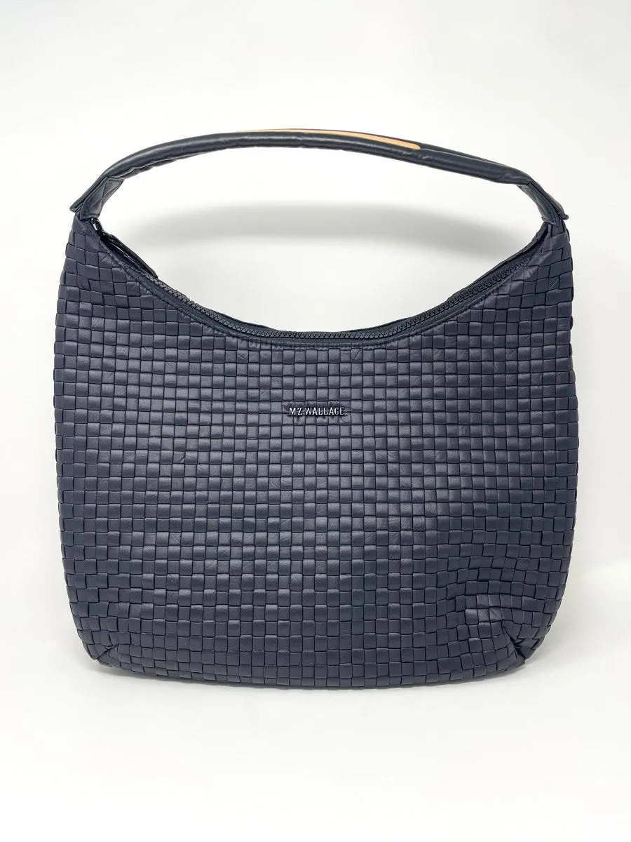 Large Woven Shoulder Bag in Black