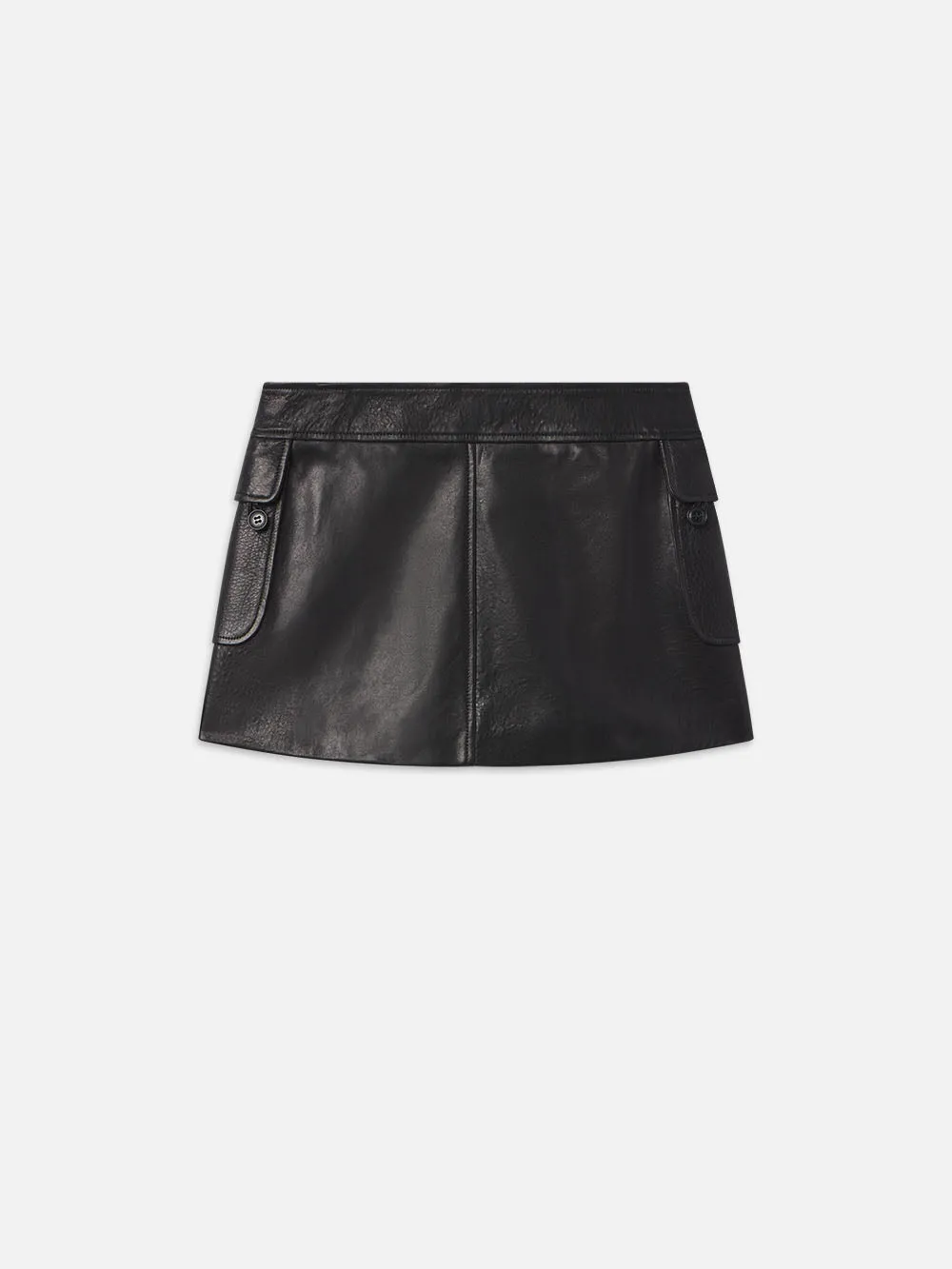 Leather Cargo Mini Skirt -- Black