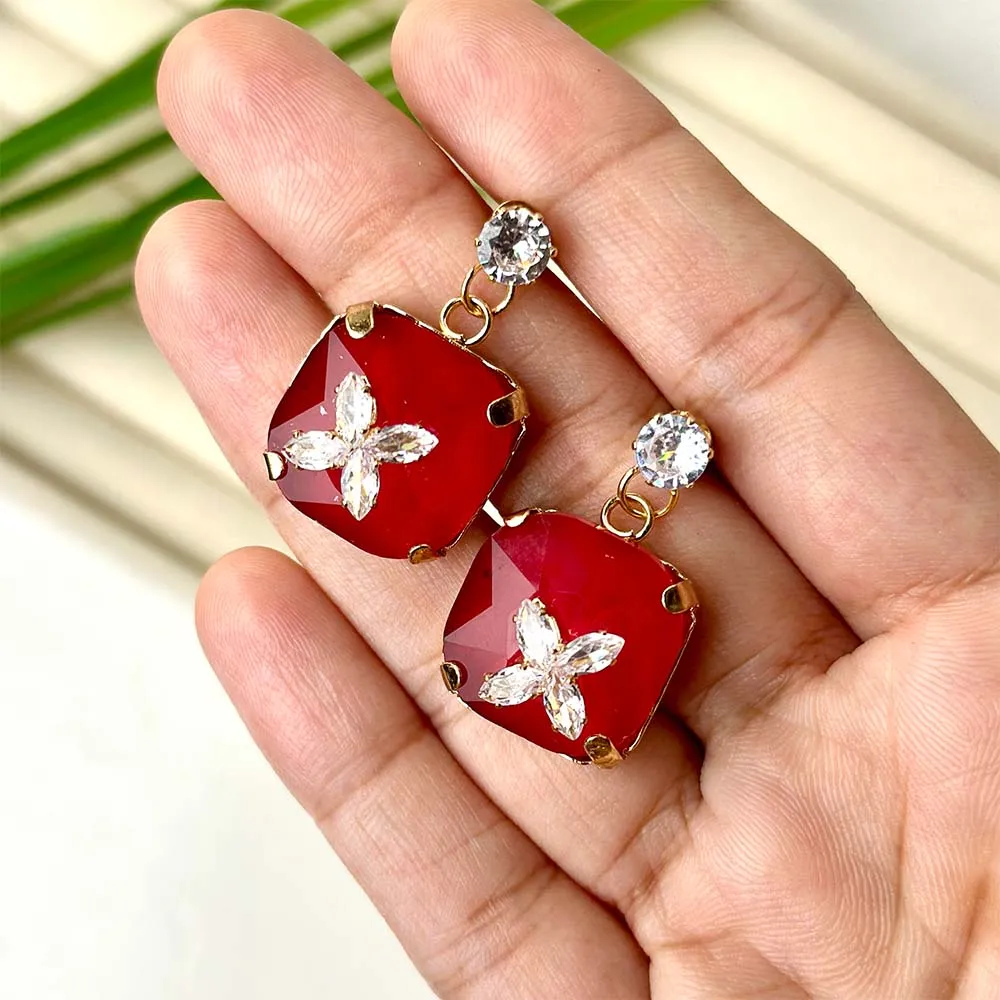 Melissa Earrings (Red)