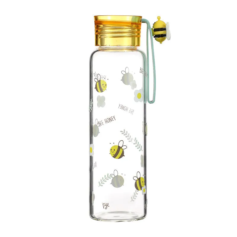 Miniso Bee Series High Borosilicate Glass Bottle 380ml