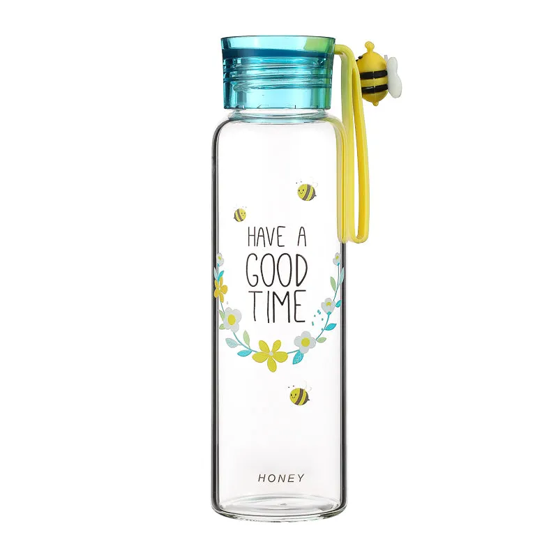 Miniso Bee Series High Borosilicate Glass Bottle 380ml