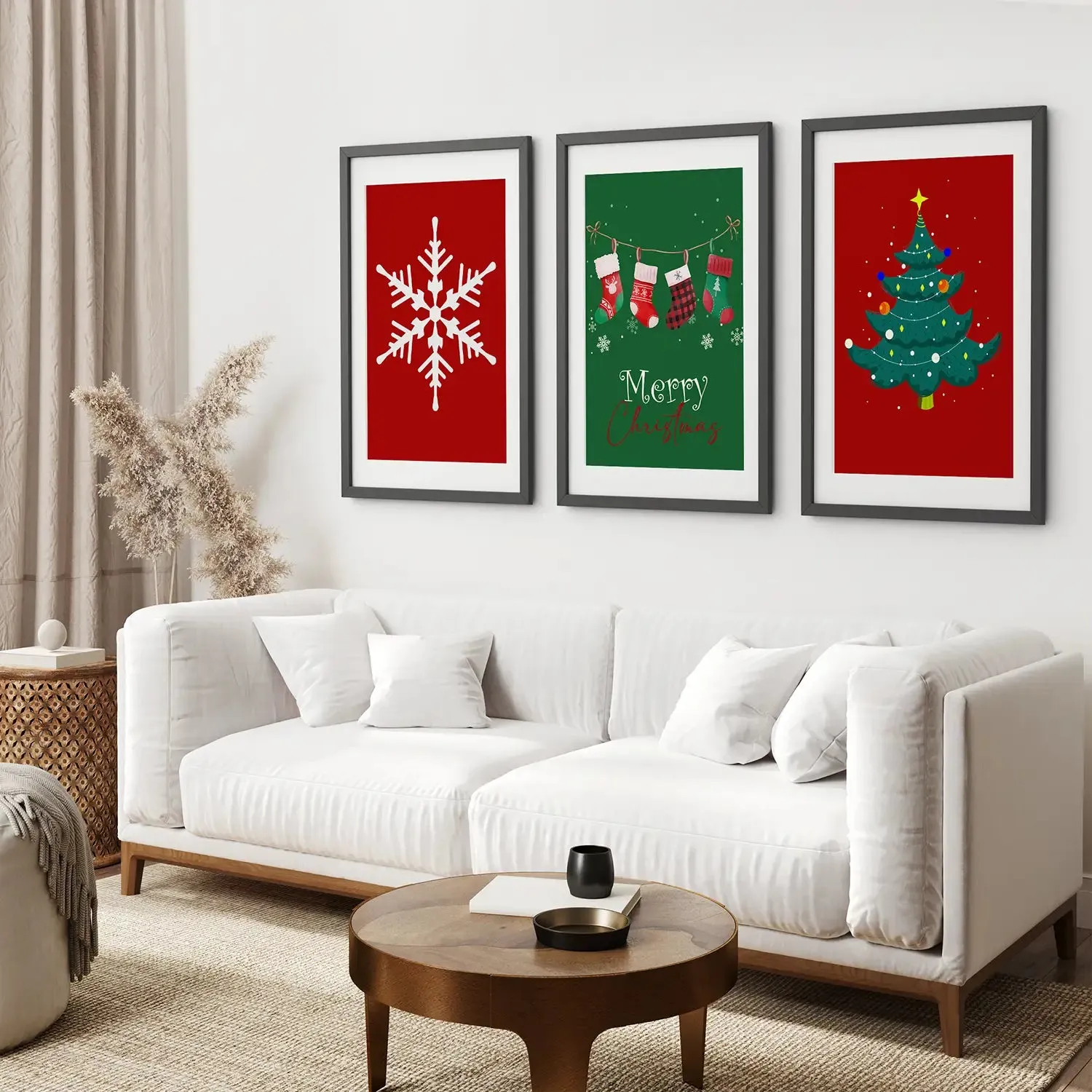 Modern Xmas Holiday Decor Nursery Wall Art Prints