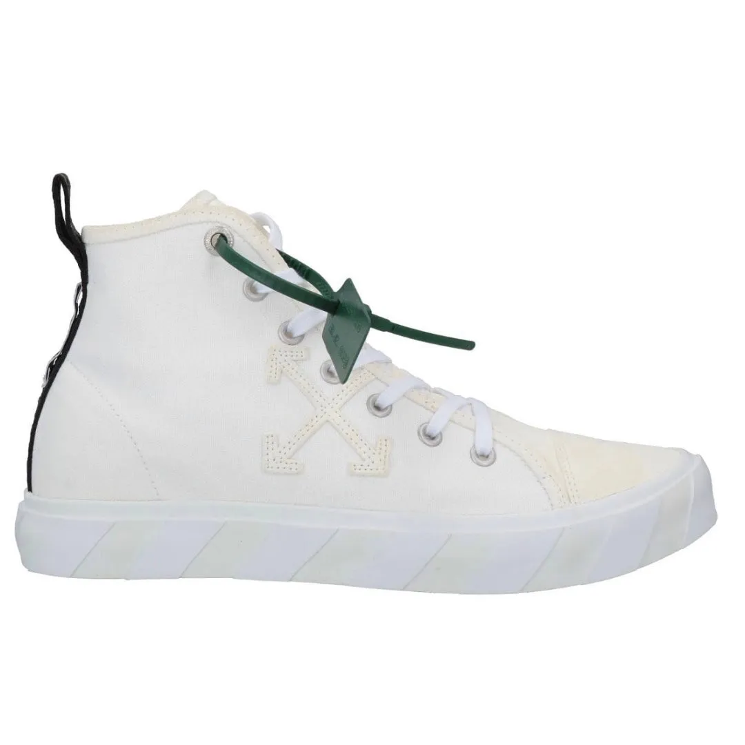 Off-White Mid Top Vulcanised Canvas White Sneakers