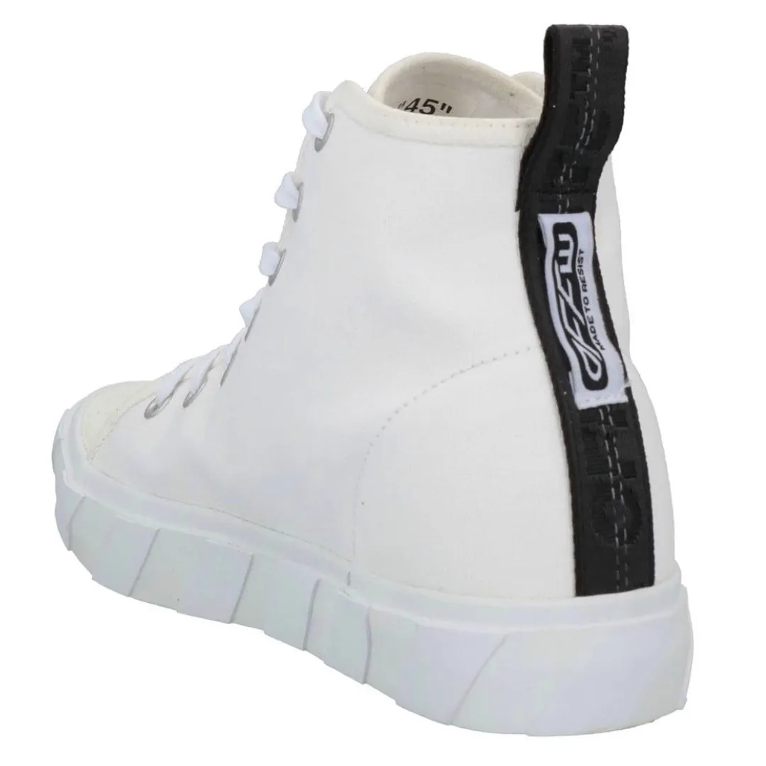 Off-White Mid Top Vulcanised Canvas White Sneakers