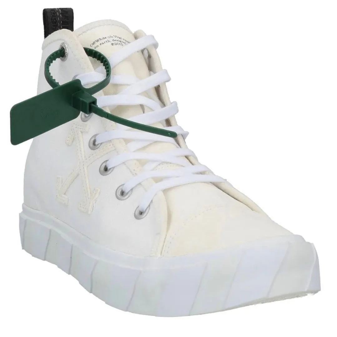 Off-White Mid Top Vulcanised Canvas White Sneakers