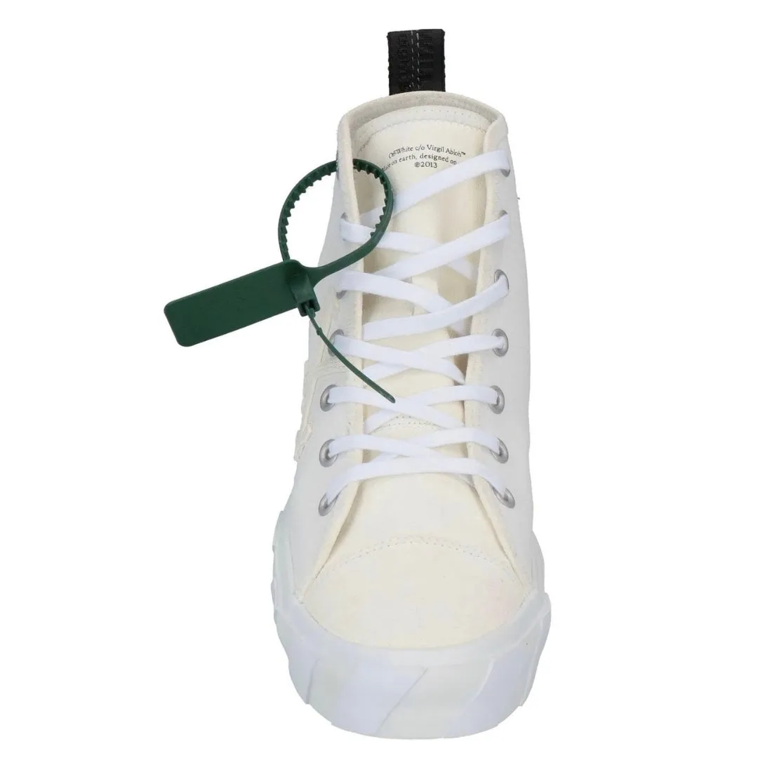 Off-White Mid Top Vulcanised Canvas White Sneakers