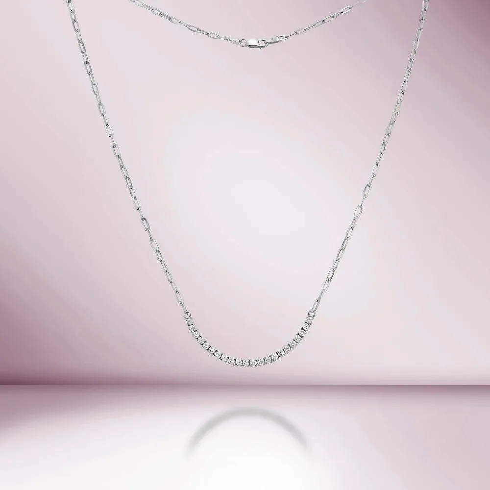 Paper Clip Chain Diamond Necklace (0.70 ct.) in 14K Gold