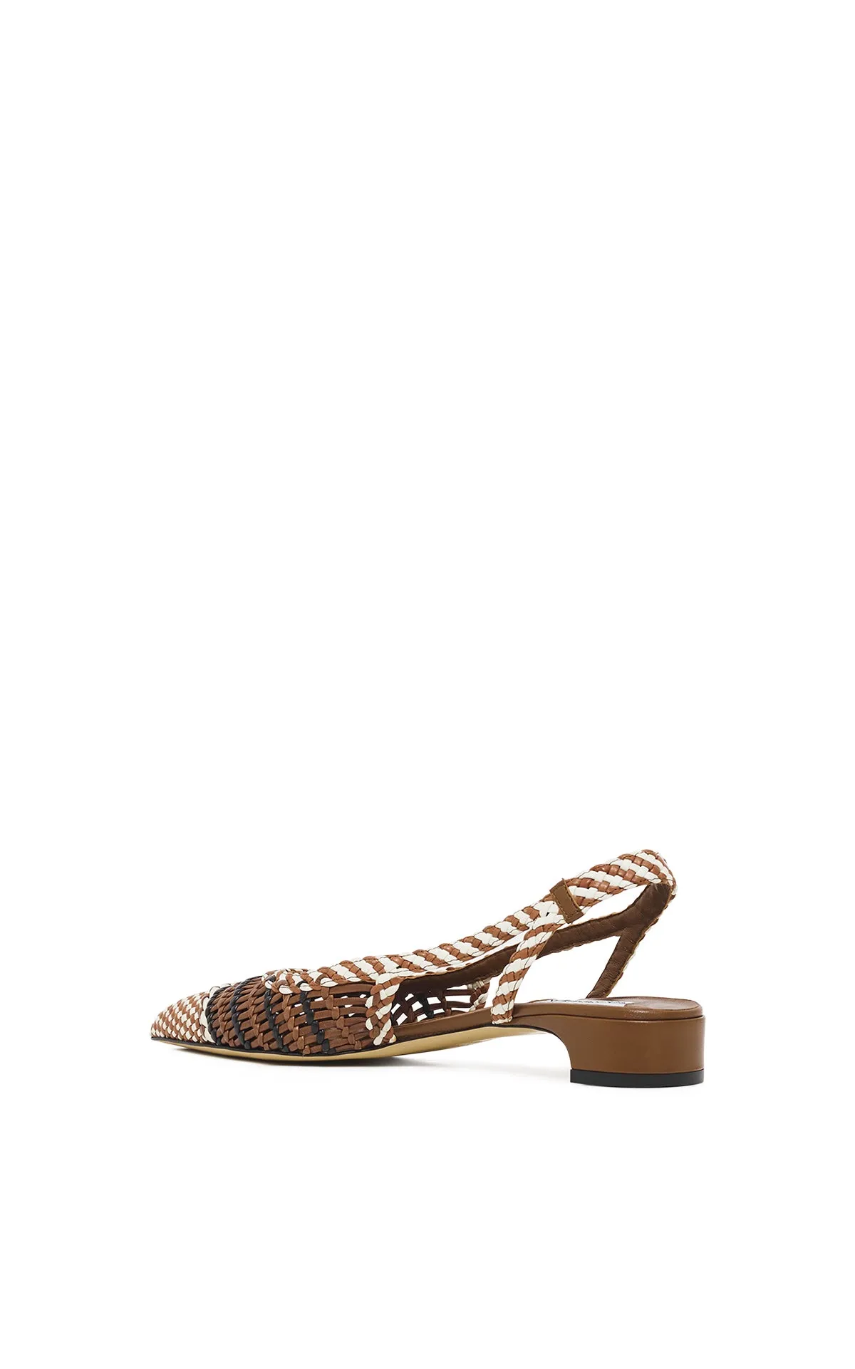 Perro Braided Slingback Shoe in Chocolate Multi Leather