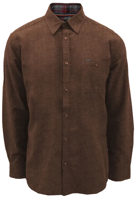 Point Zero KENDRICK Semi-Fit Flannel Cotton Shirt | Bronze